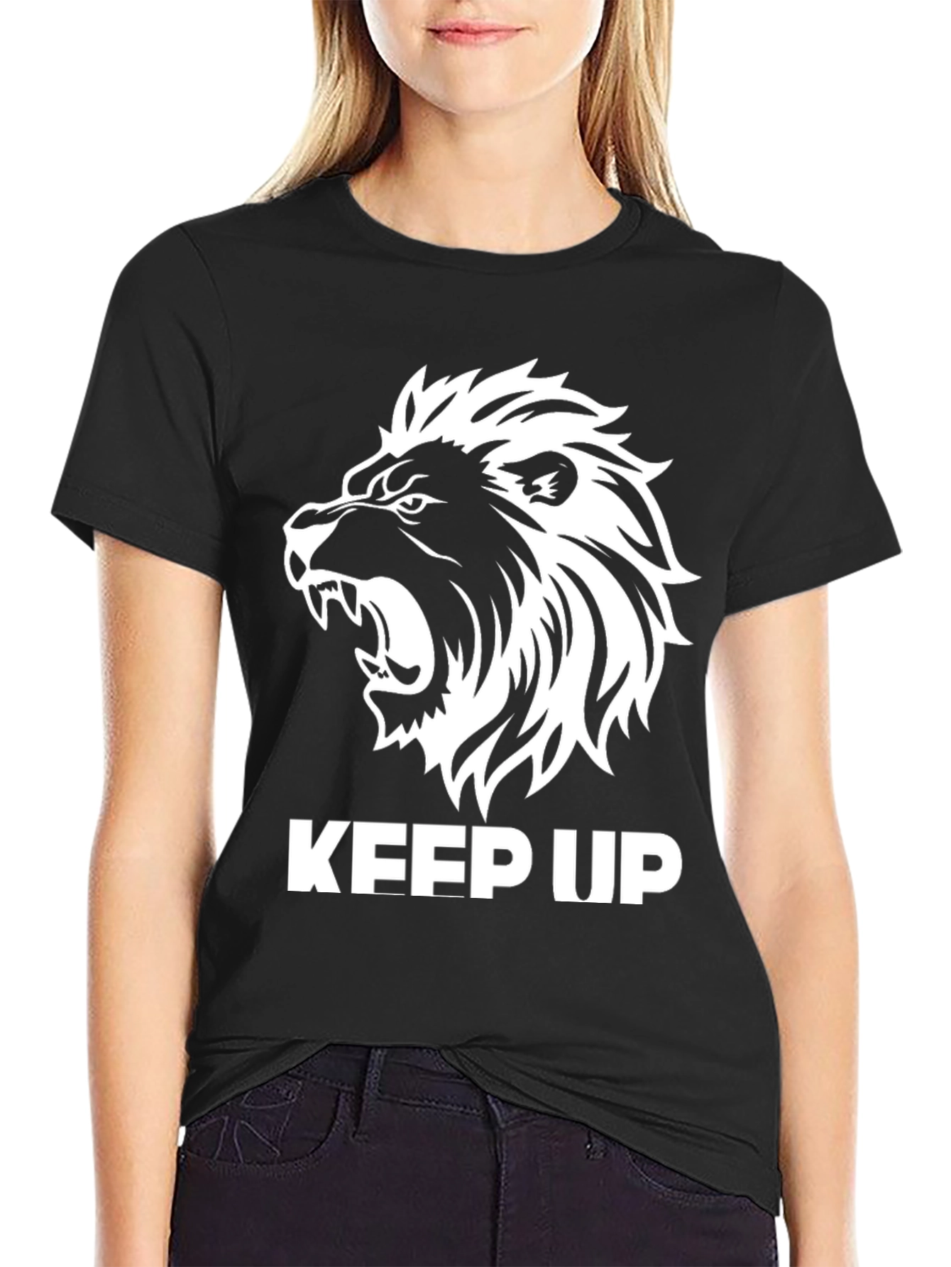 Keep Up Lion Graphic Tee - Mens Black T-Shirt