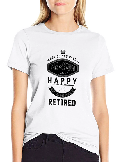 Retired Happy Monday Graphic Tee - Black
