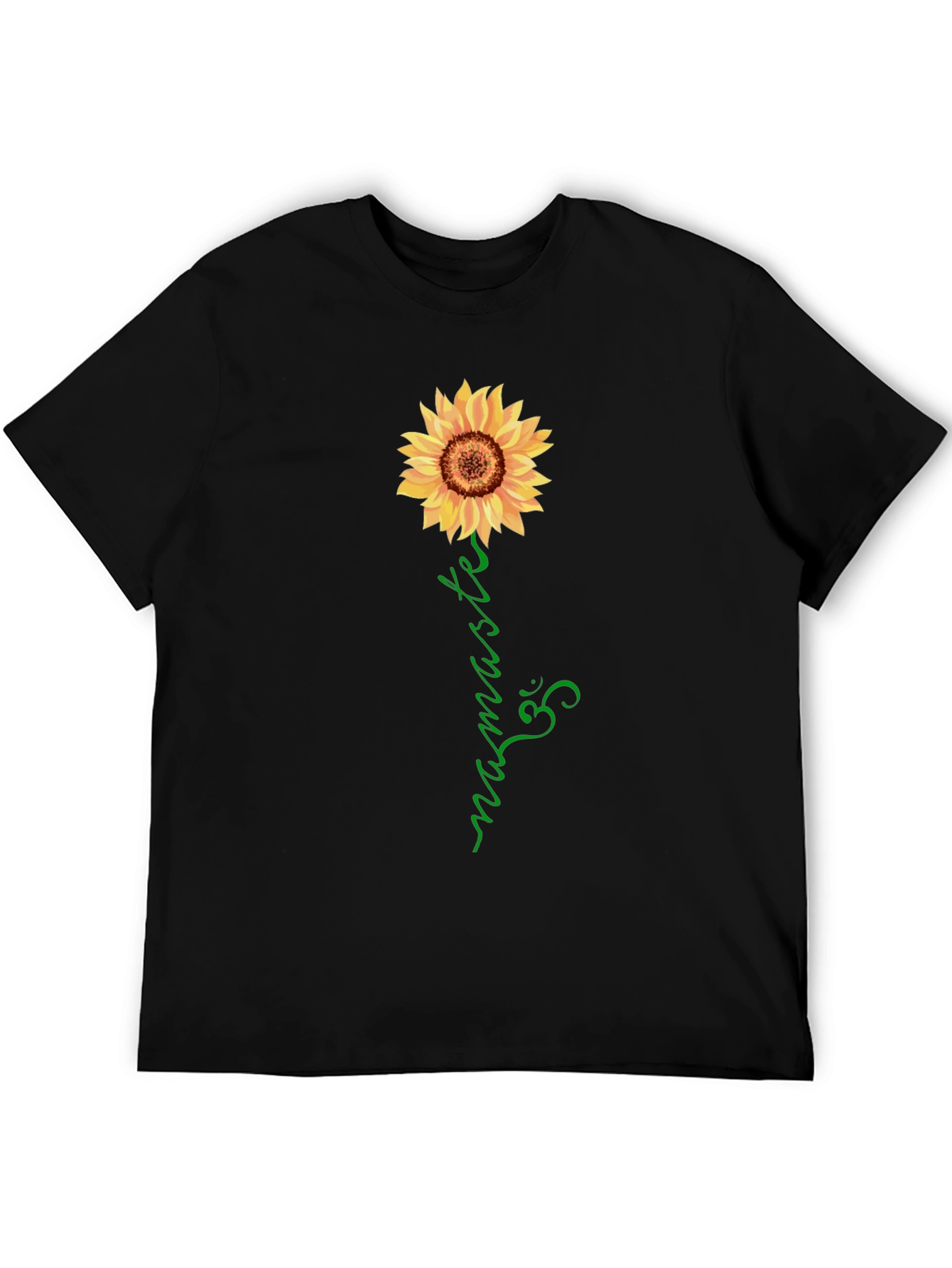 Sunflower Namaste Graphic Tee - Black