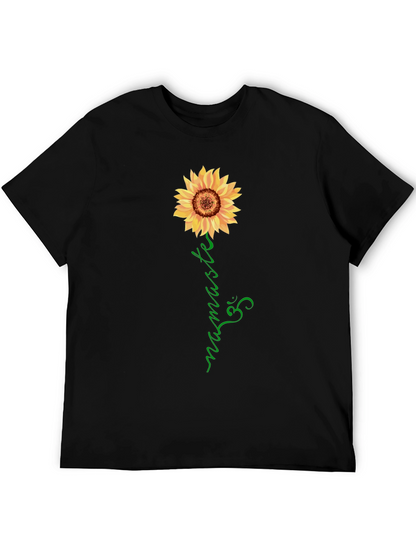 Sunflower Namaste Graphic Tee - Black