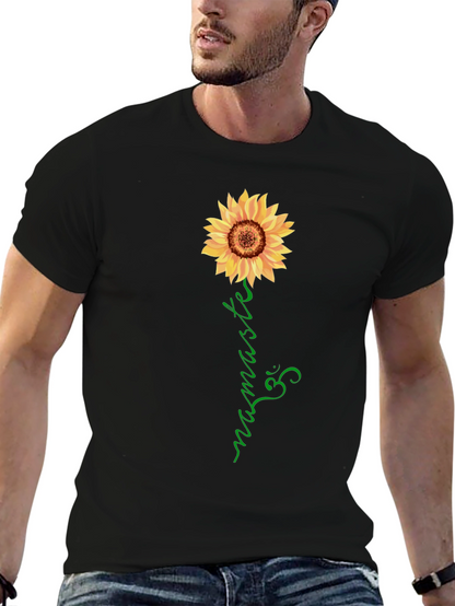 Sunflower Namaste Graphic Tee - Black