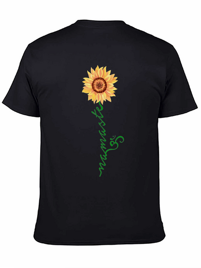 Sunflower Namaste Graphic Tee - Black
