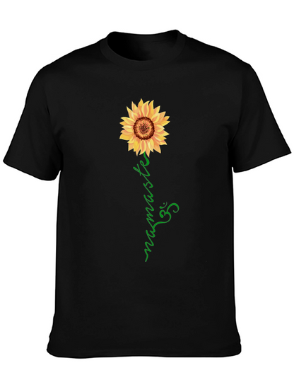 Sunflower Namaste Graphic Tee - Black