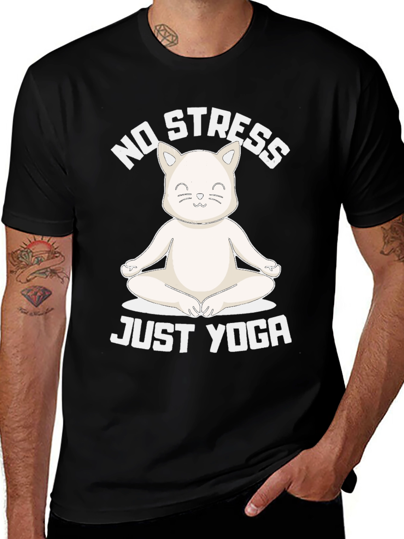 No Stress Just Yoga Cat T-Shirt