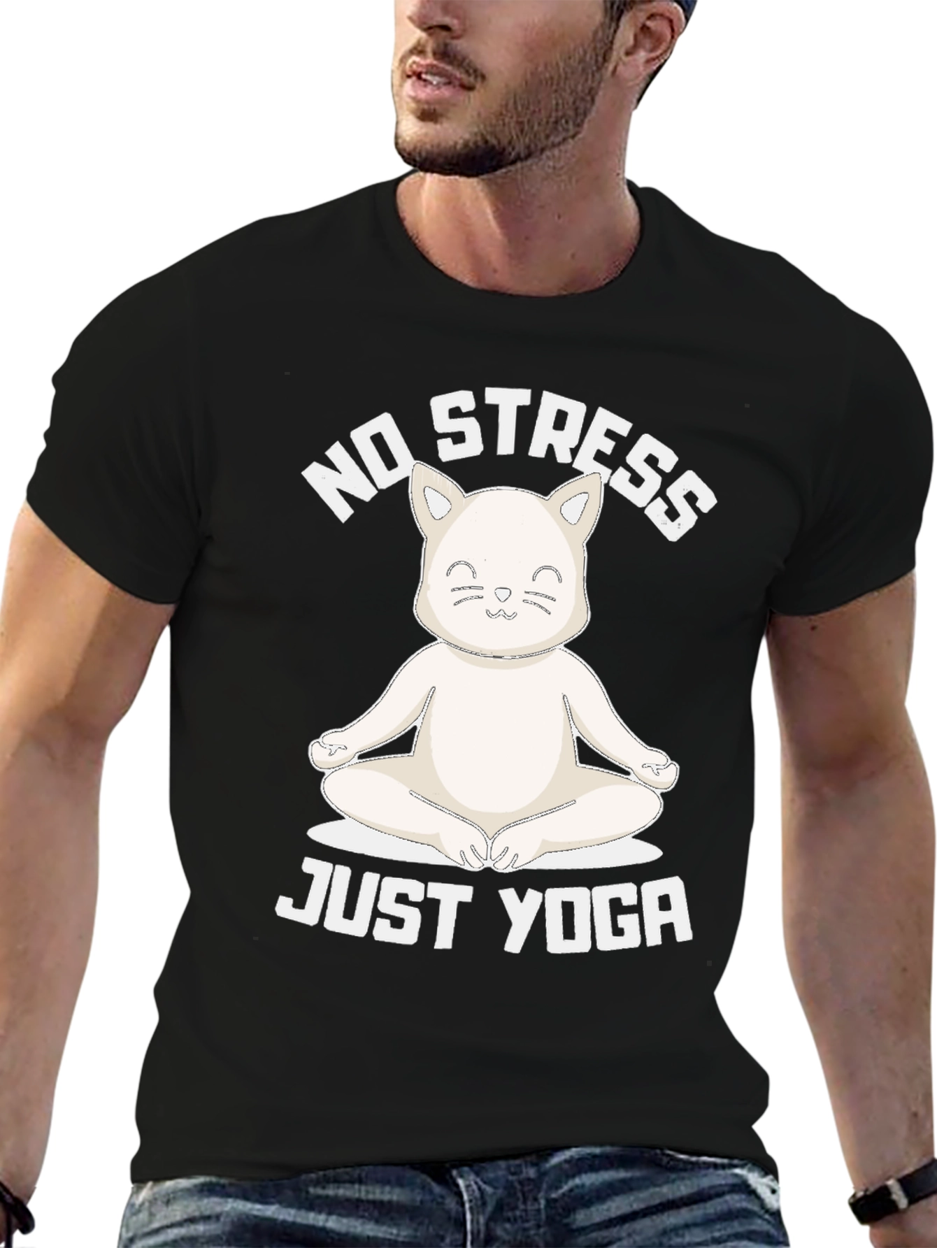 No Stress Just Yoga Cat T-Shirt
