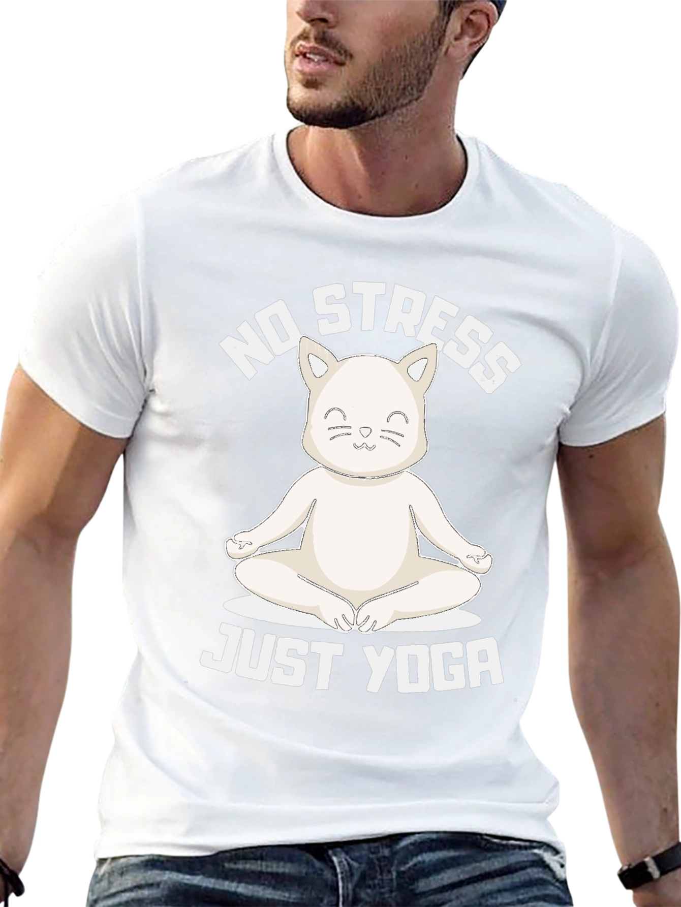 No Stress Just Yoga Cat T-Shirt