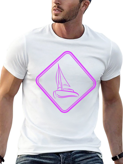 Sailboat Graphic Tee - Modern Black Shirt