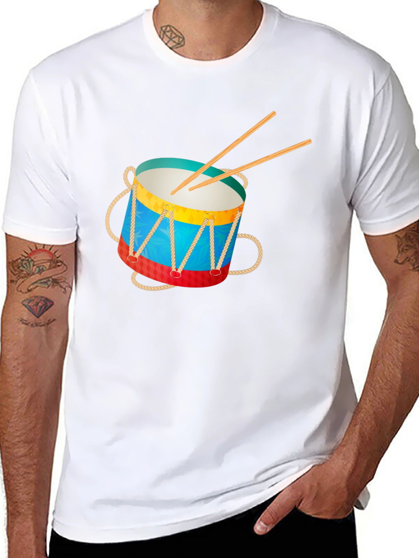 Drum Graphic Tee - Musical Instrument T-Shirt
