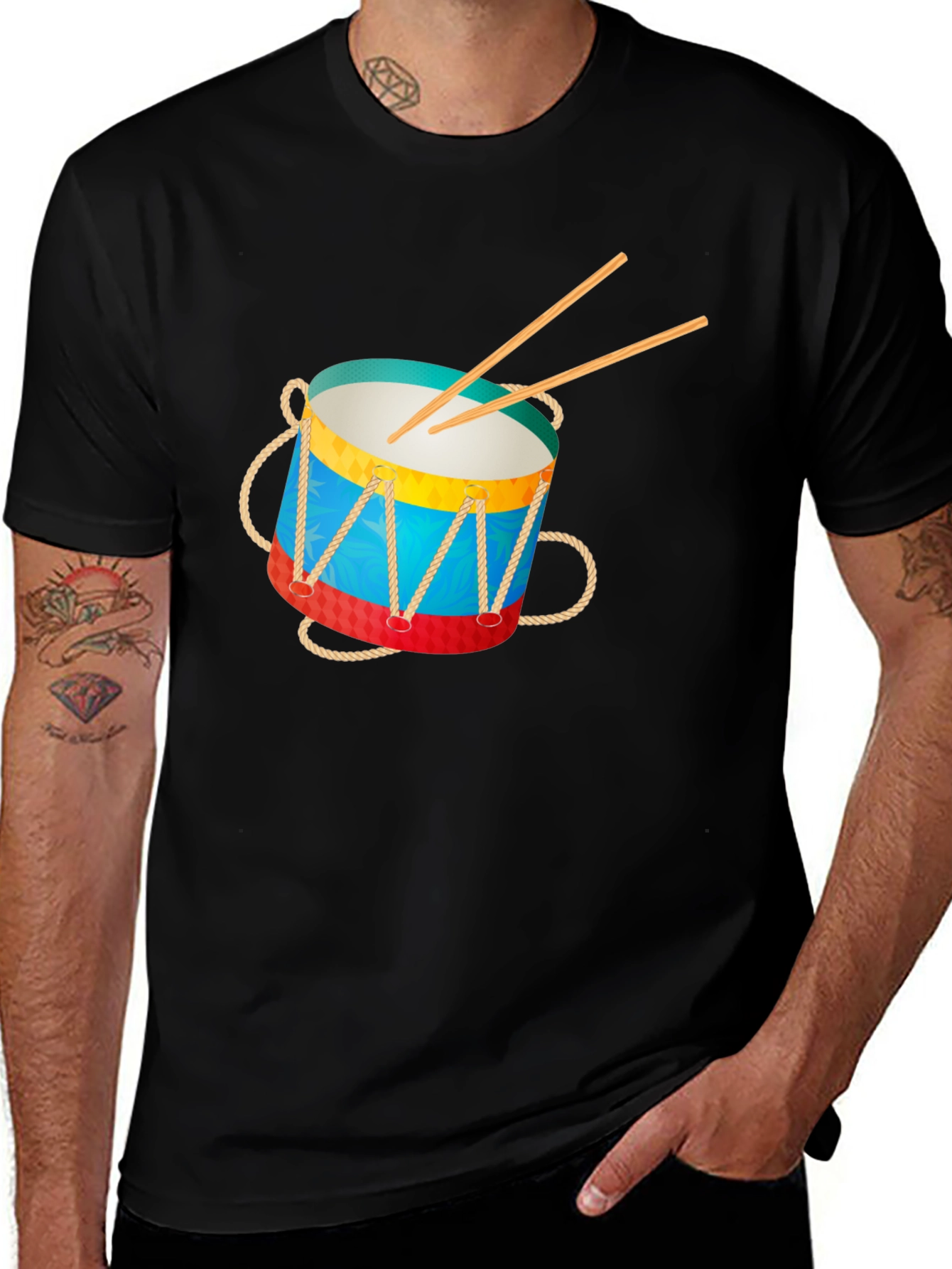 Drum Graphic Tee - Musical Instrument T-Shirt