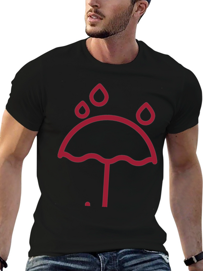 Umbrella Raindrop Graphic Tee - Unisex Black T-Shirt