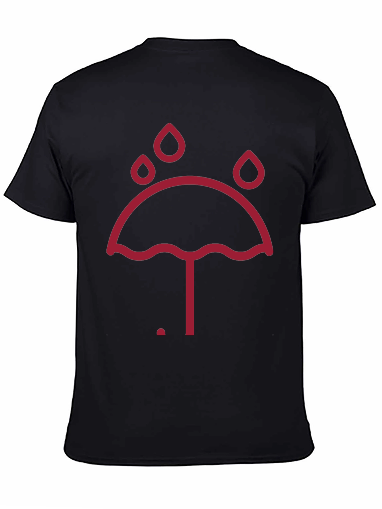 Umbrella Raindrop Graphic Tee - Unisex Black T-Shirt