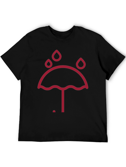 Umbrella Raindrop Graphic Tee - Unisex Black T-Shirt