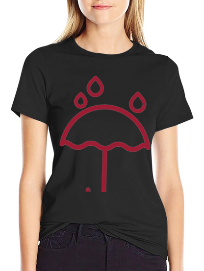 Umbrella Raindrop Graphic Tee - Unisex Black T-Shirt