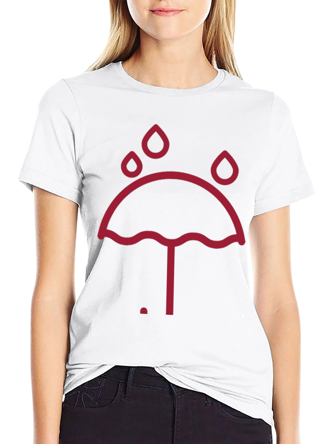 Umbrella Raindrop Graphic Tee - Unisex Black T-Shirt