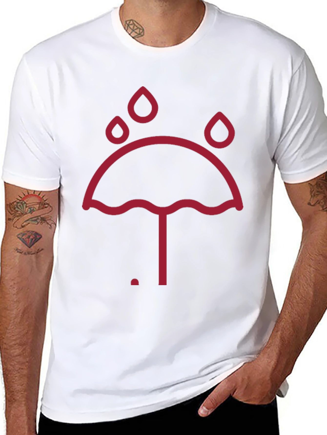 Umbrella Raindrop Graphic Tee - Unisex Black T-Shirt