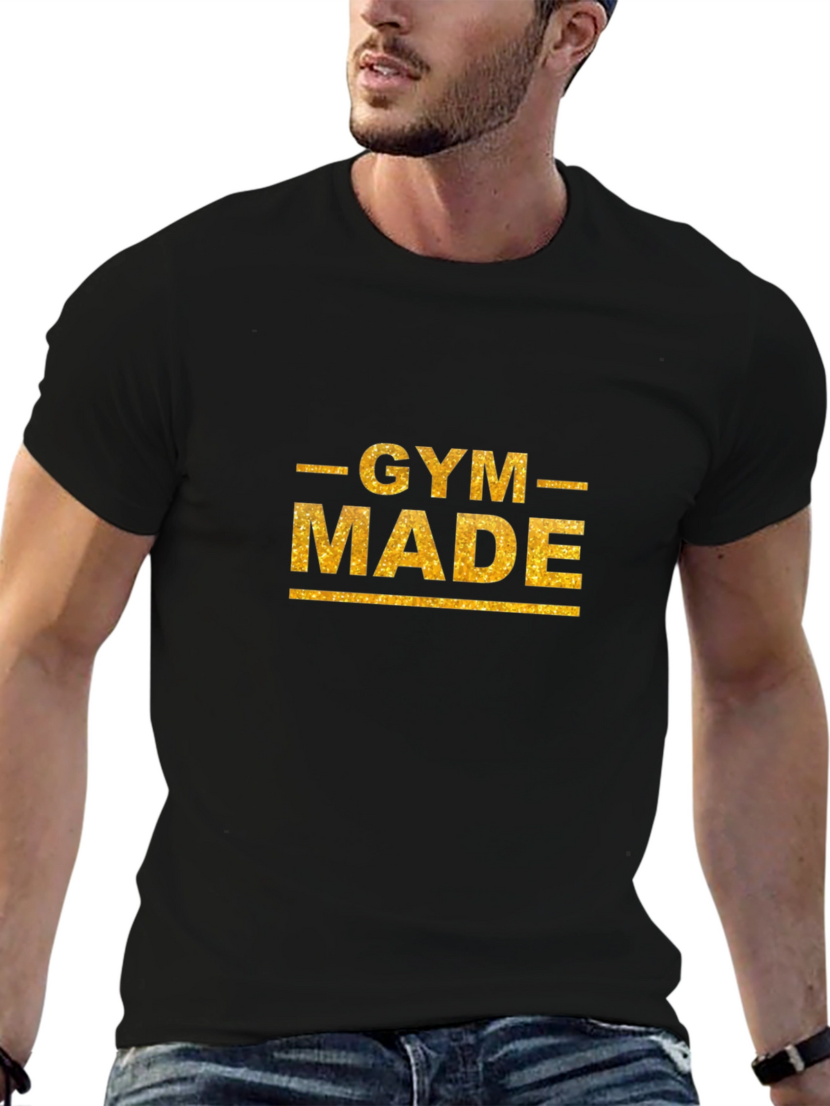 Gym Made Black T-Shirt Fitness Apparel