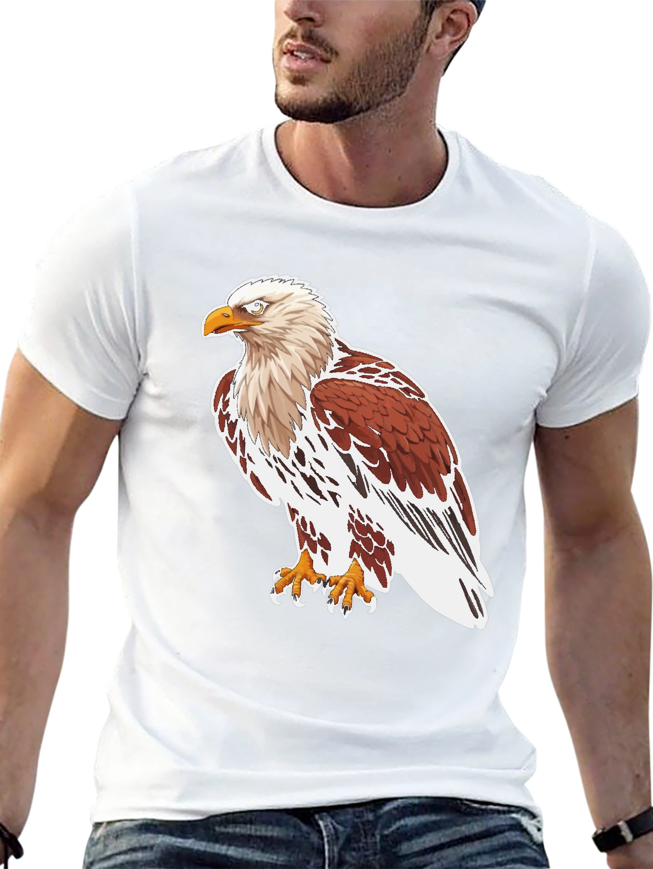Eagle Graphic Tee - Black Cotton T-Shirt