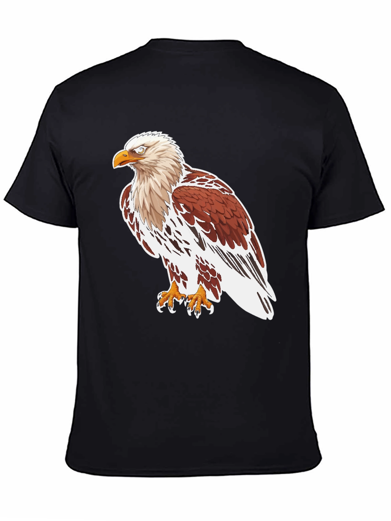 Eagle Graphic Tee - Black Cotton T-Shirt