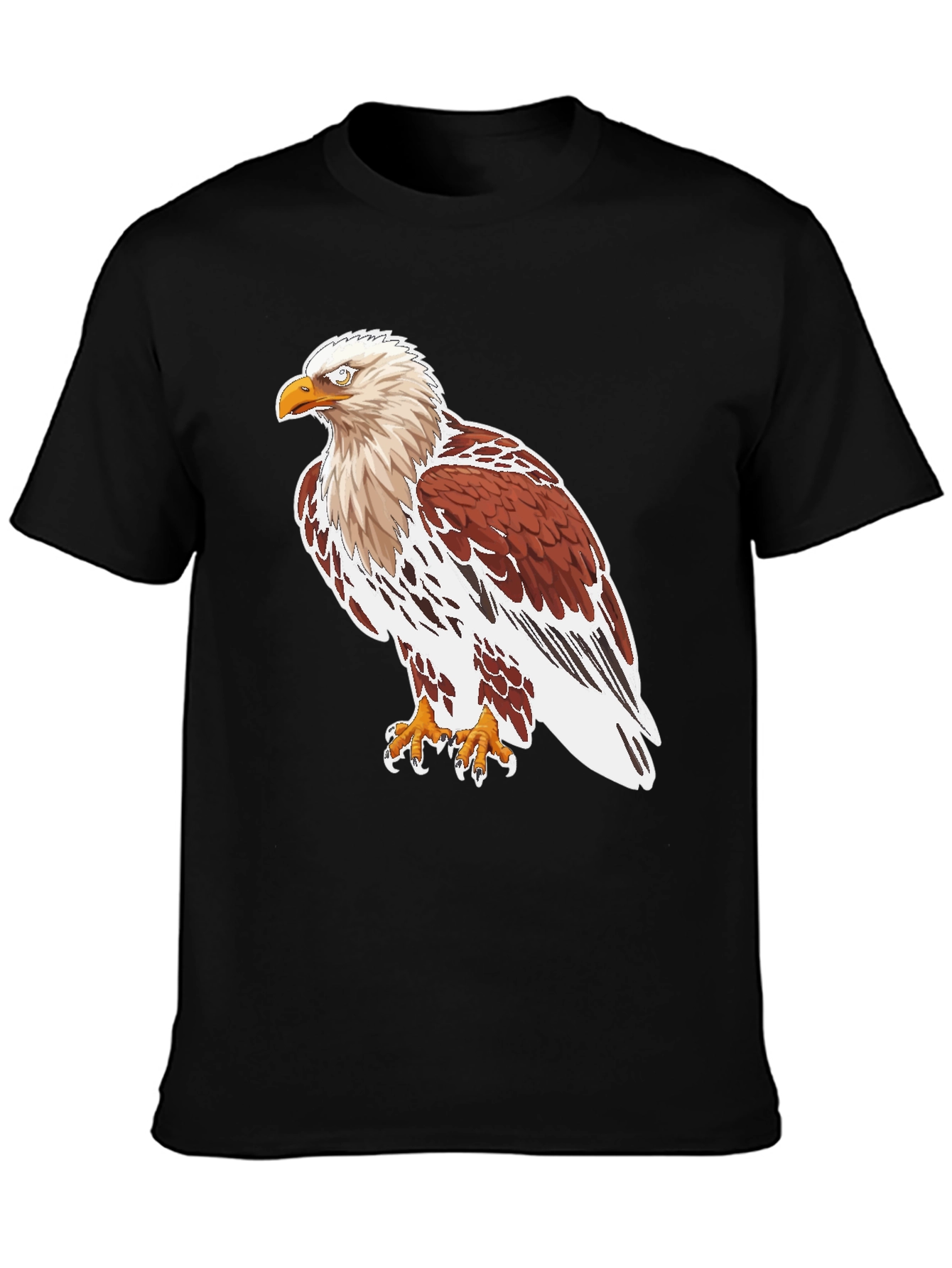 Eagle Graphic Tee - Black Cotton T-Shirt