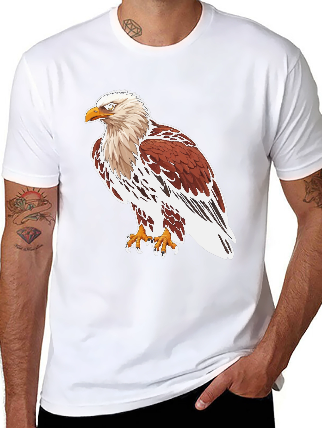 Eagle Graphic Tee - Black Cotton T-Shirt