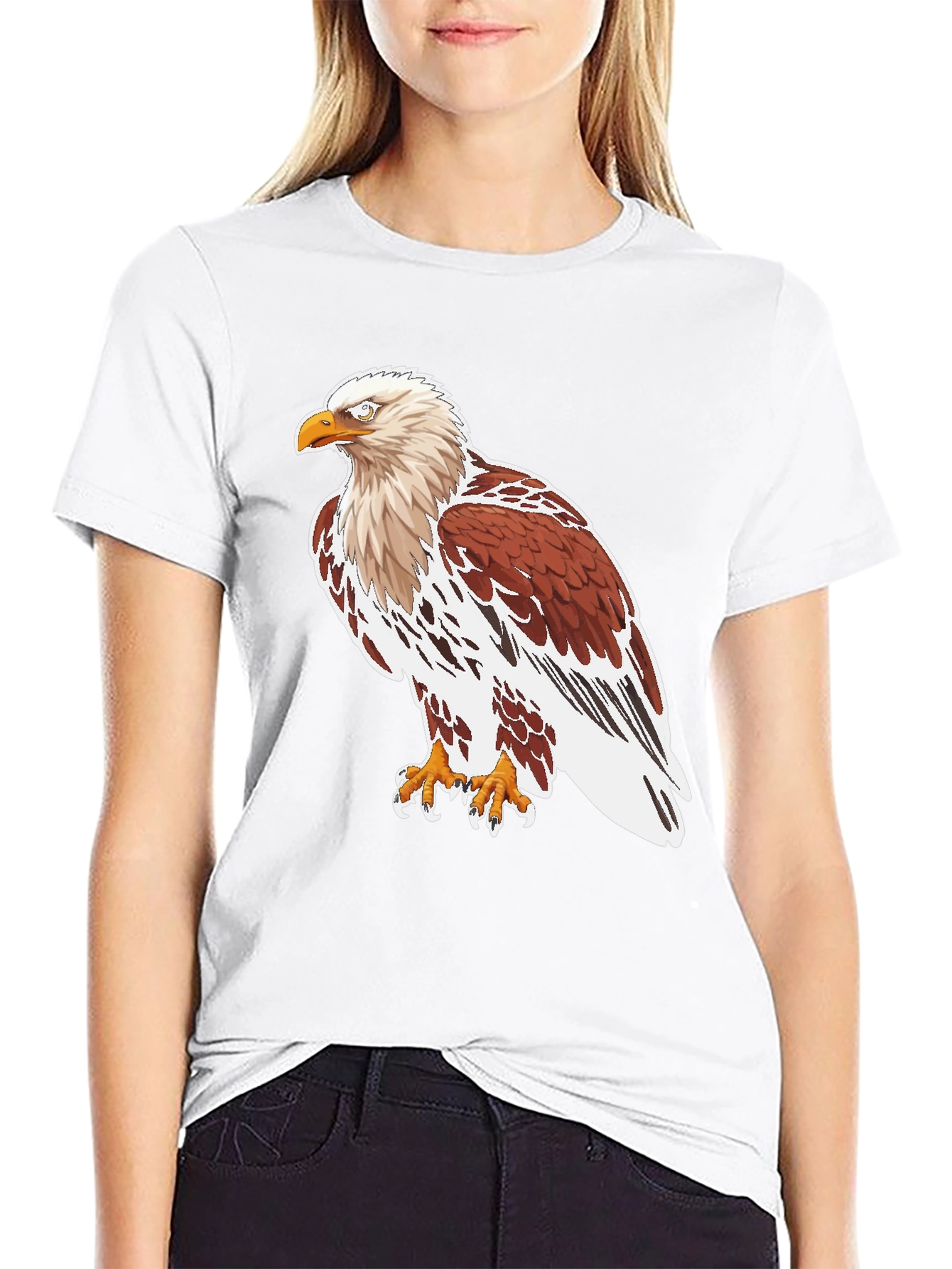 Eagle Graphic Tee - Black Cotton T-Shirt