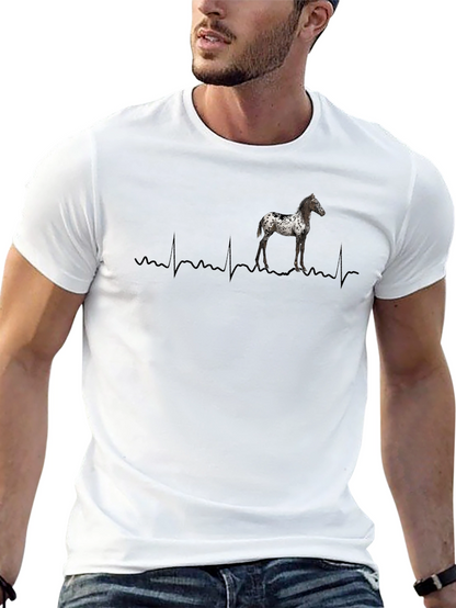 Horse Heartbeat T-Shirt - Black