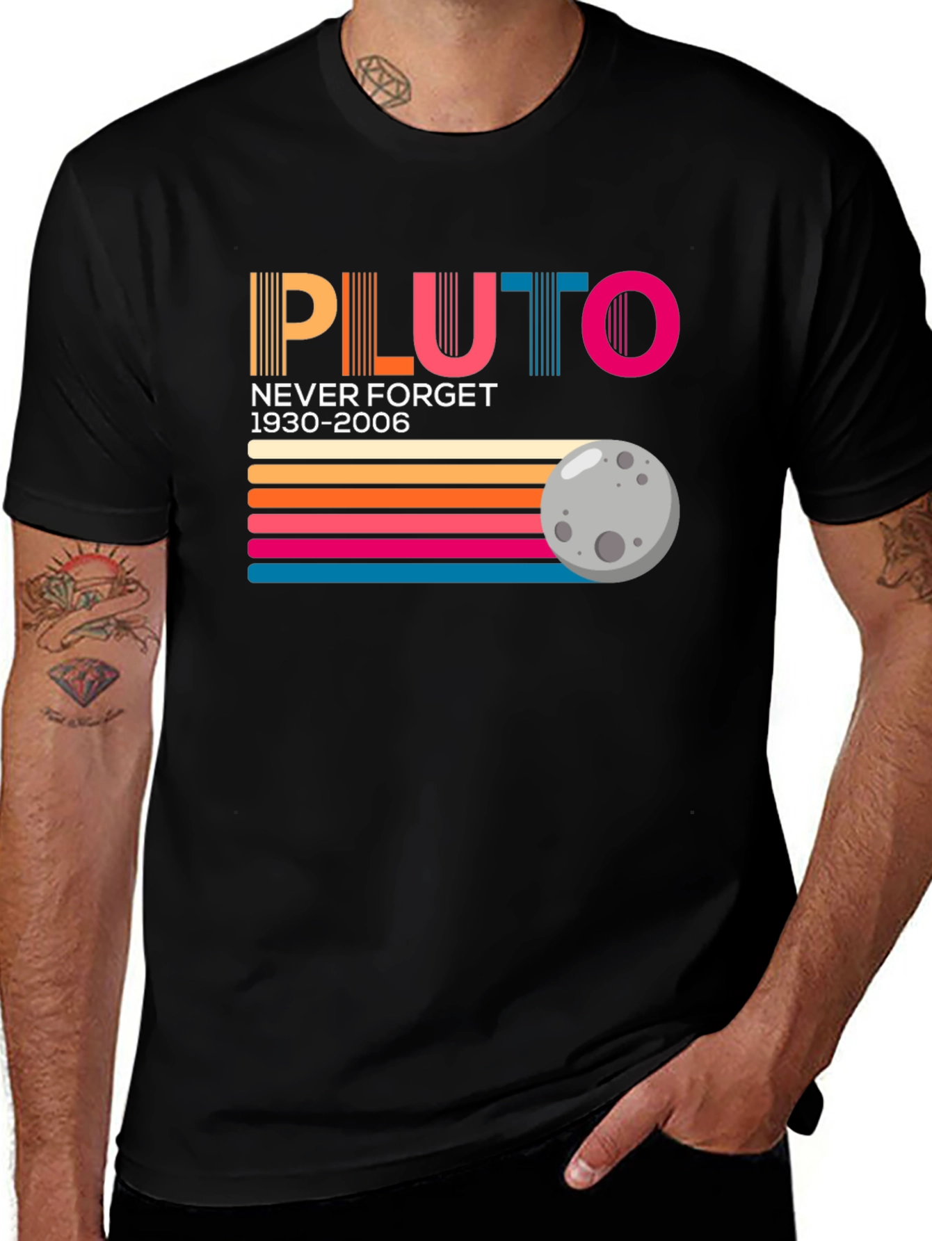 Retro Pluto Never Forget Graphic Tee
