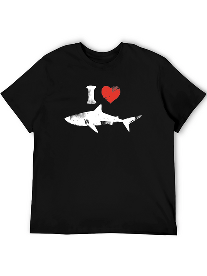 I Heart Sharks Graphic T-Shirt - Black Cotton Tee