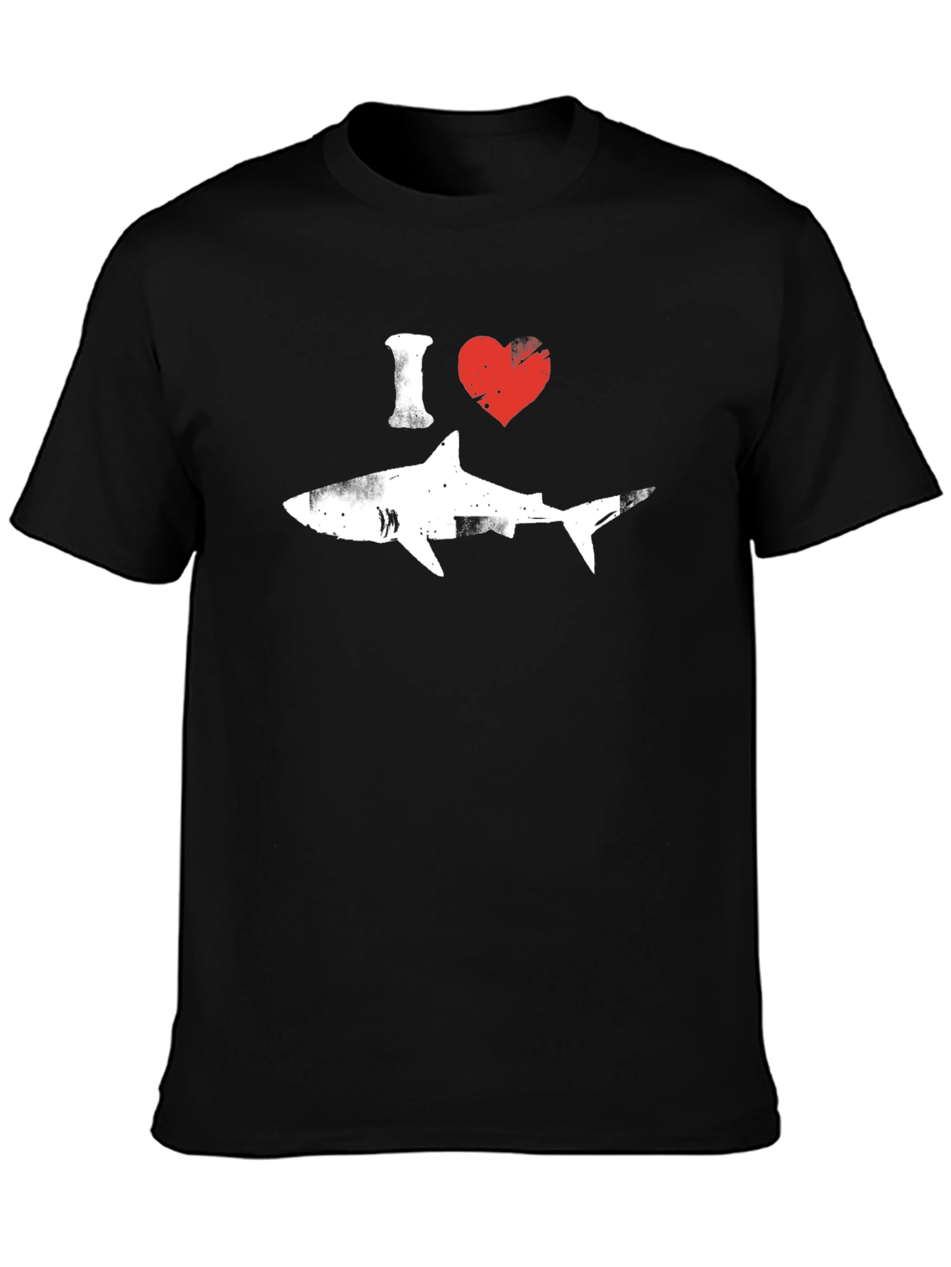 I Heart Sharks Graphic T-Shirt - Black Cotton Tee
