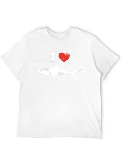 I Heart Sharks Graphic T-Shirt - Black Cotton Tee