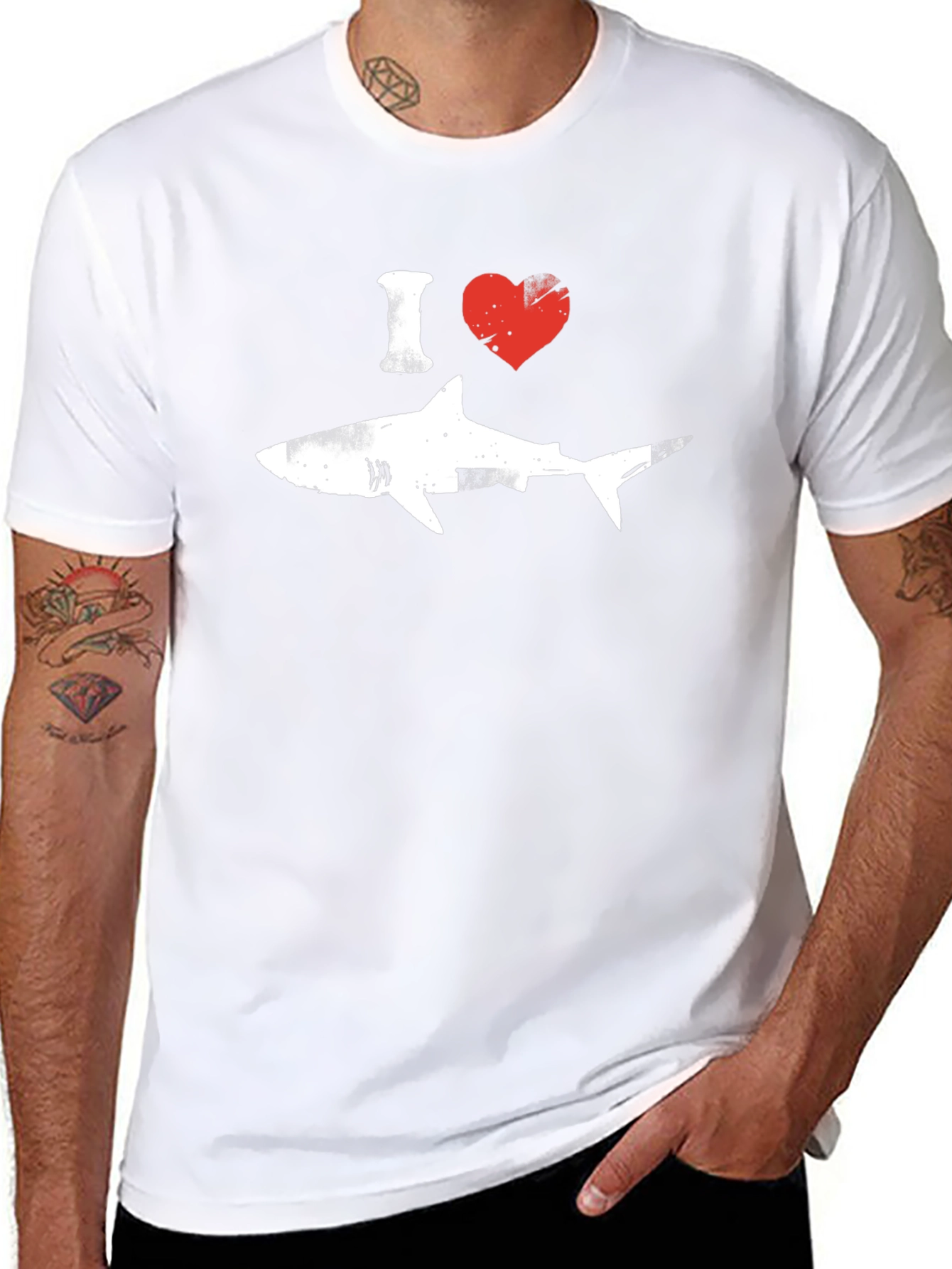 I Heart Sharks Graphic T-Shirt - Black Cotton Tee