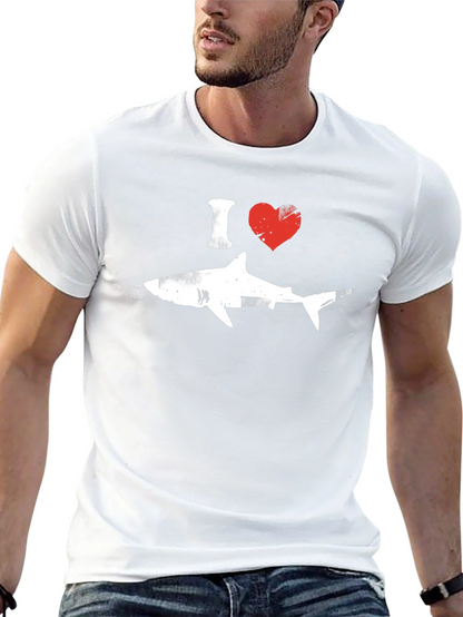 I Heart Sharks Graphic T-Shirt - Black Cotton Tee
