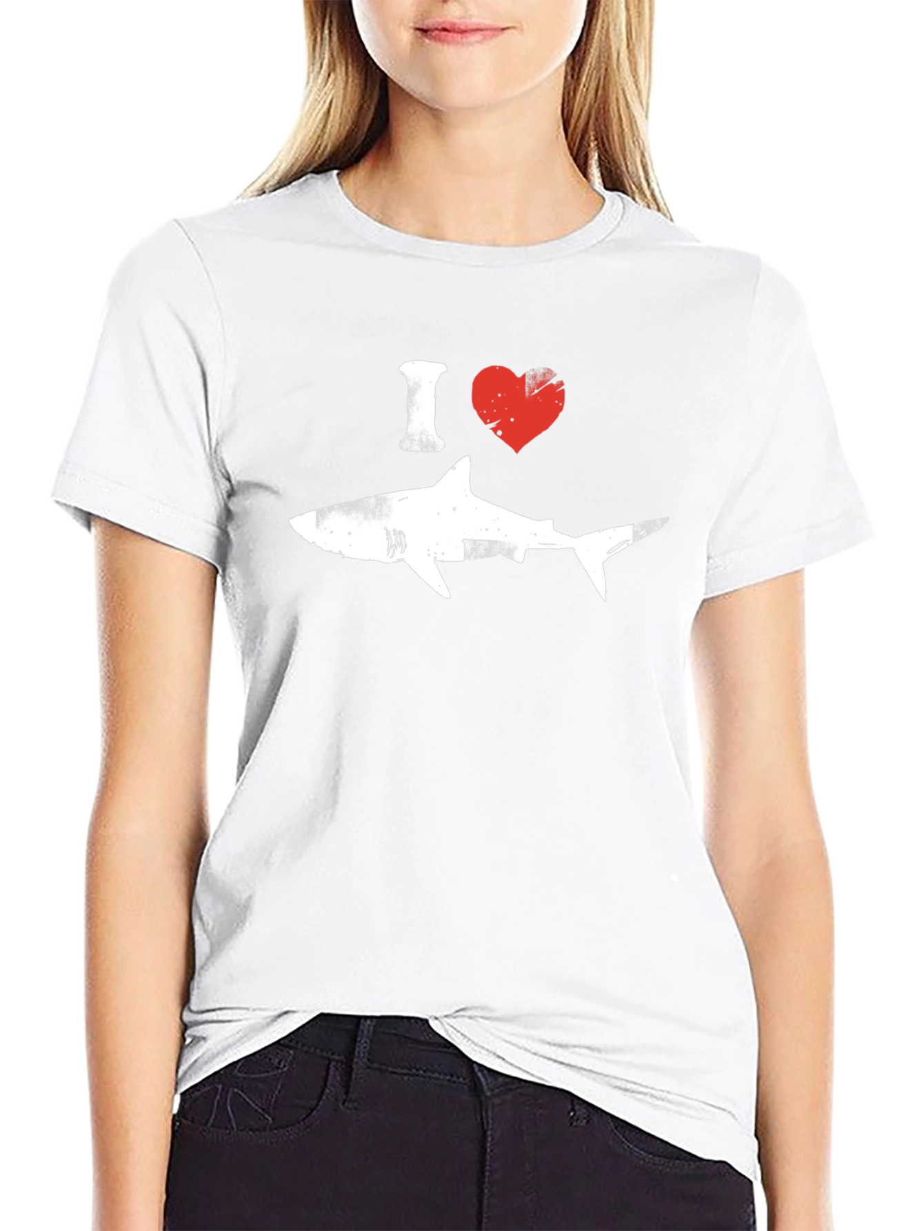 I Heart Sharks Graphic T-Shirt - Black Cotton Tee
