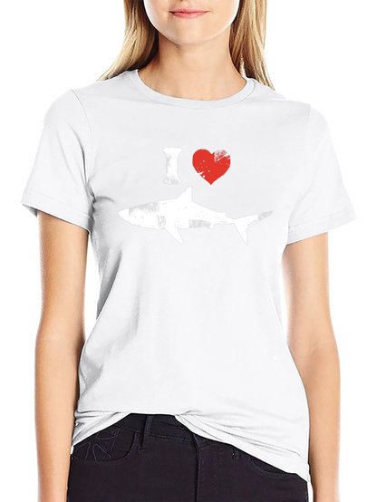 I Heart Sharks Graphic T-Shirt - Black Cotton Tee