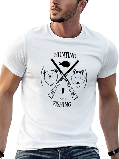 Hunting and Fishing Black Graphic Tee