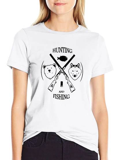 Hunting and Fishing Black Graphic Tee