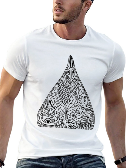 Abstract Geometric Triangle Graphic Tee - Black