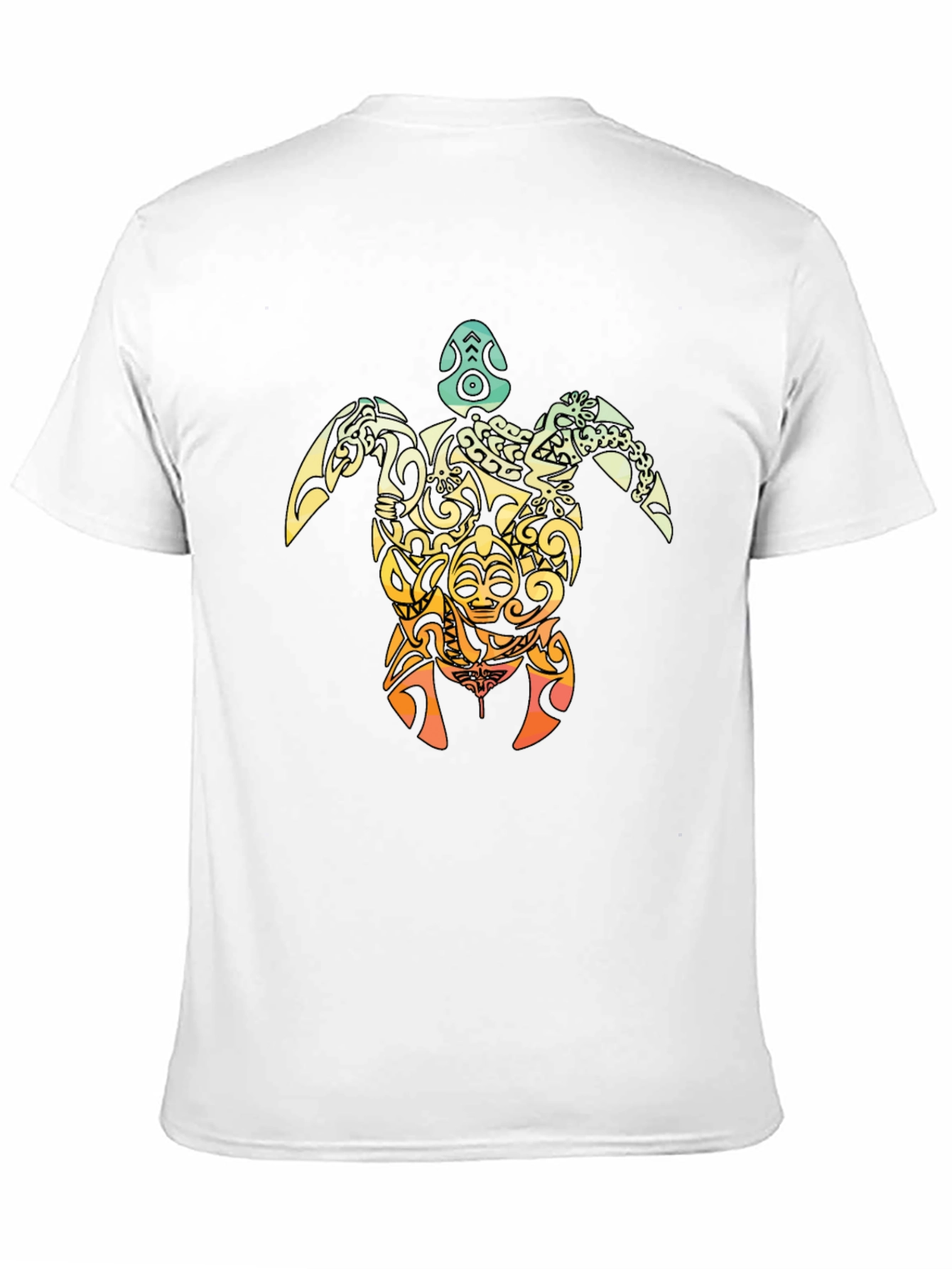 Tribal Turtle Graphic T-Shirt - Black