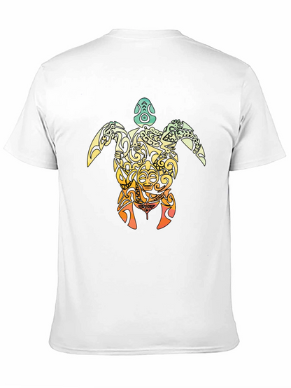 Tribal Turtle Graphic T-Shirt - Black