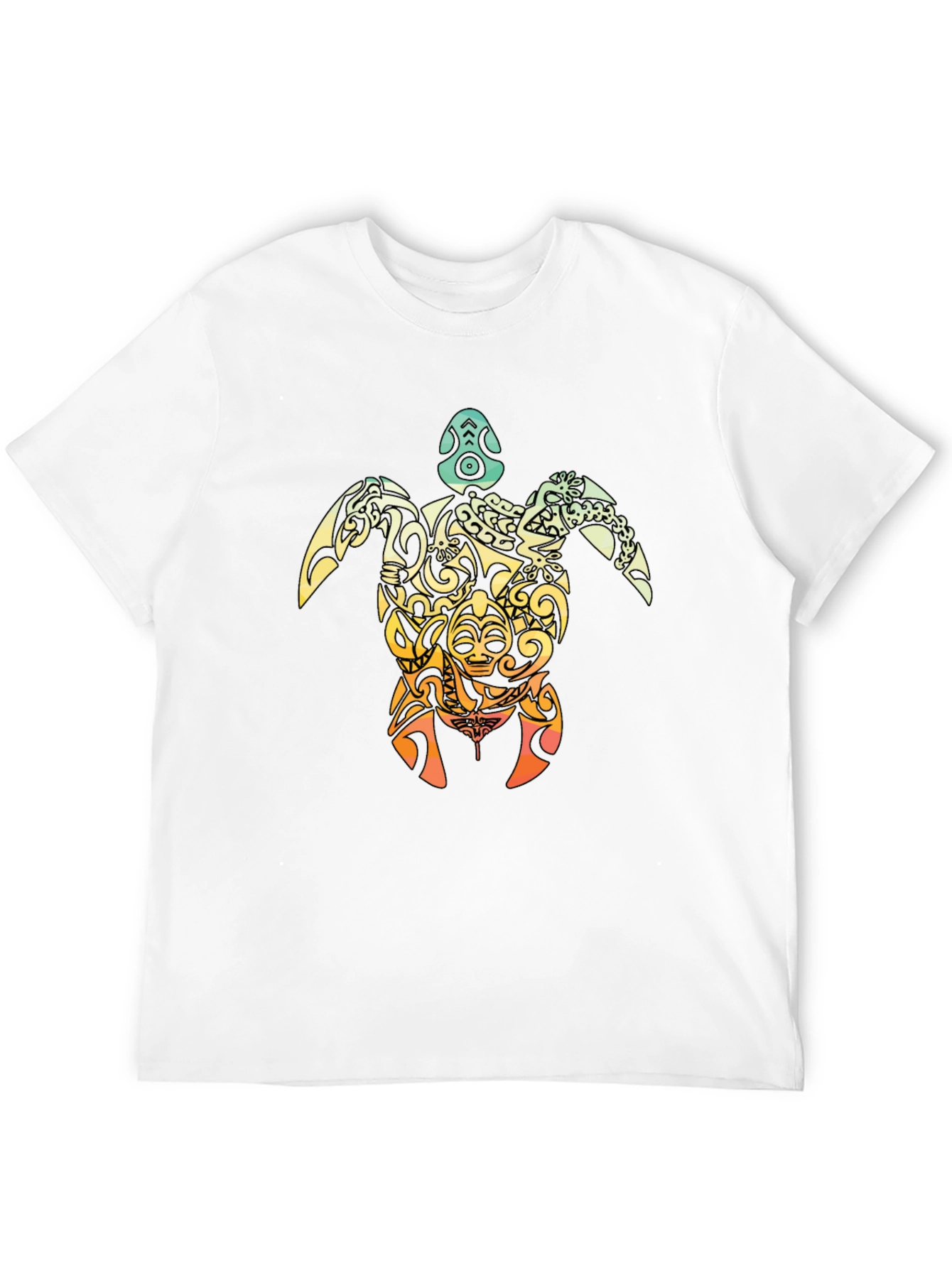 Tribal Turtle Graphic T-Shirt - Black