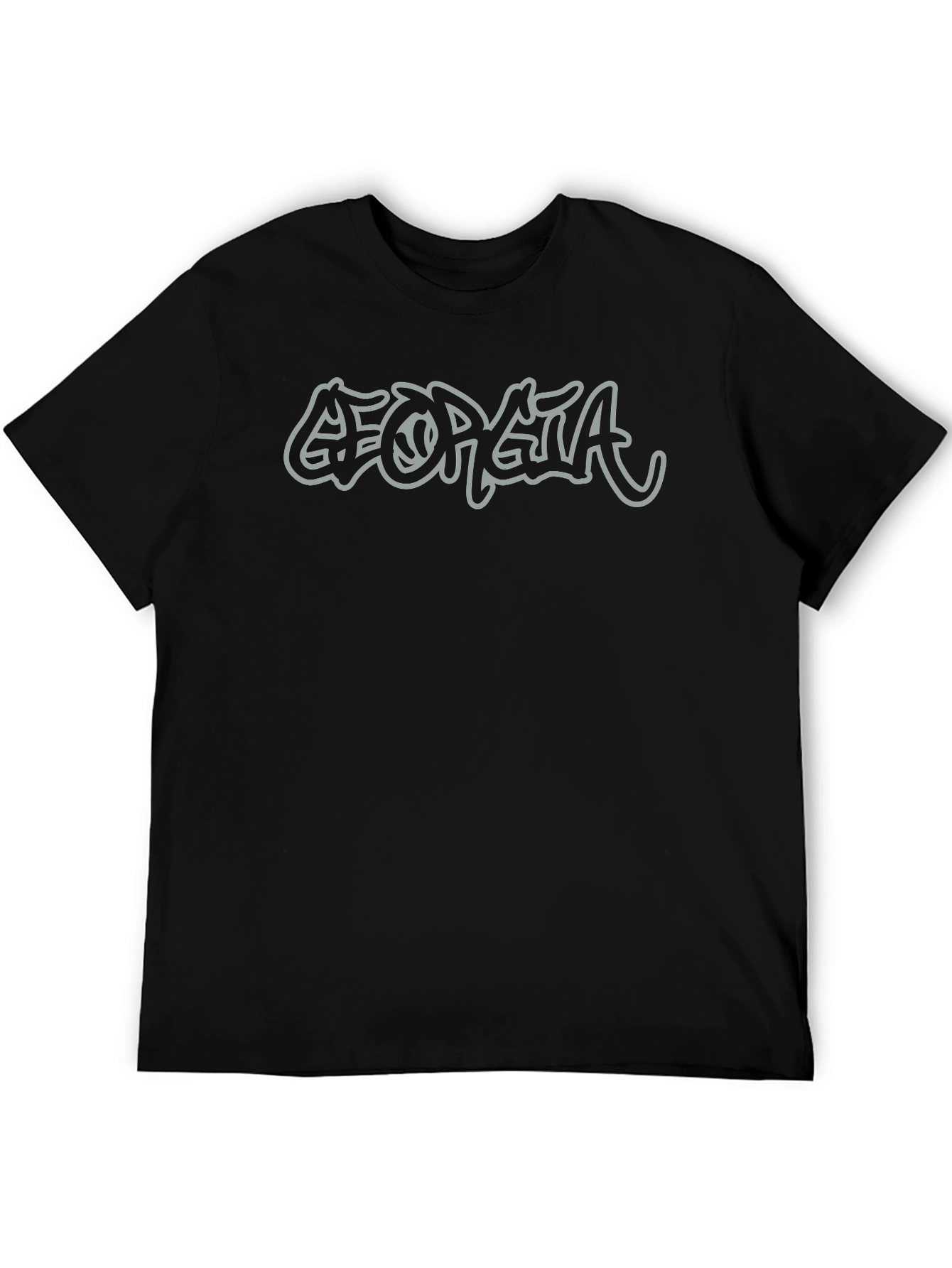 Georgia Graffiti Style Graphic T-Shirt - Black