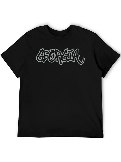 Georgia Graffiti Style Graphic T-Shirt - Black