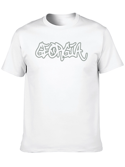 Georgia Graffiti Style Graphic T-Shirt - Black