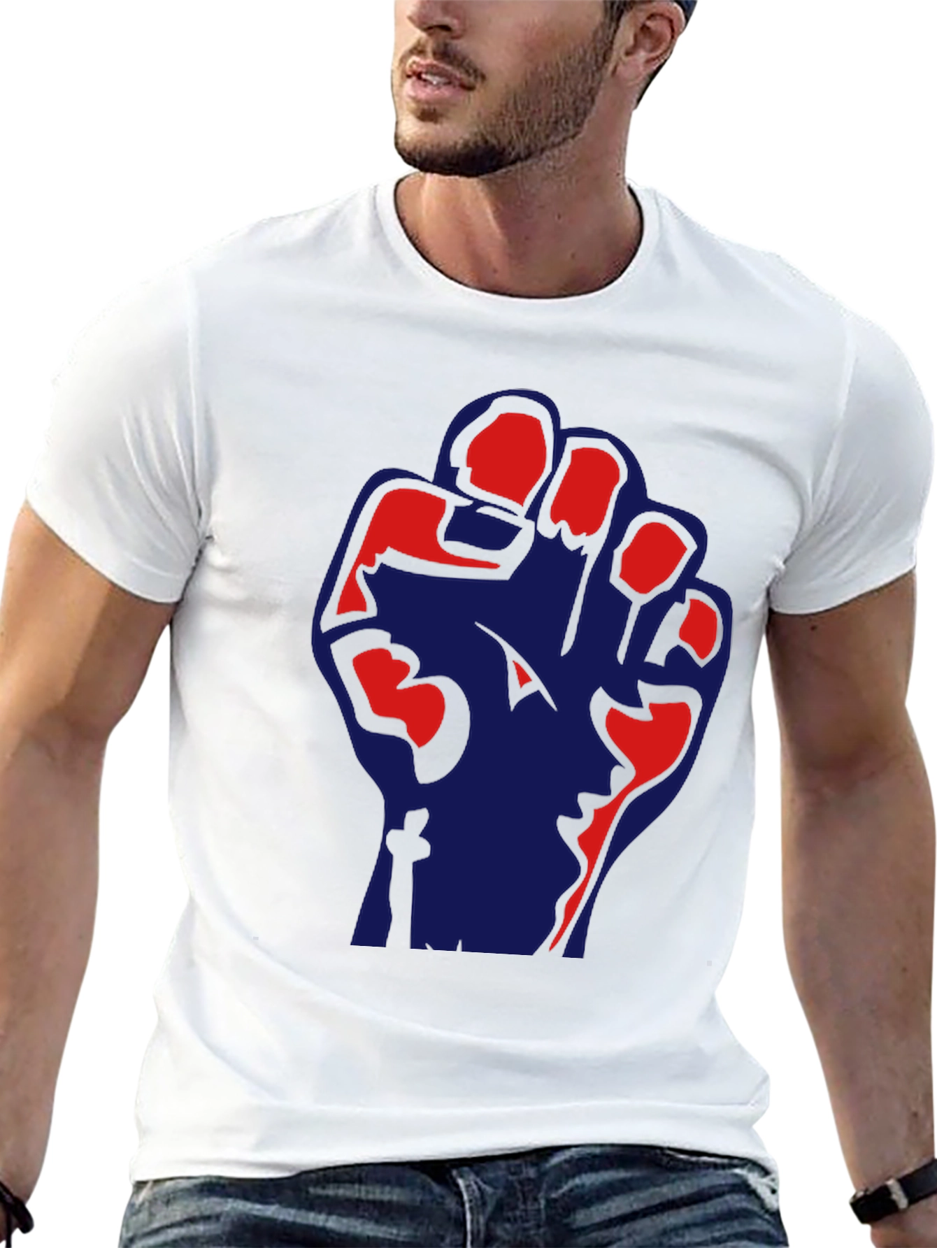 Political Fist Graphic Black T-Shirt