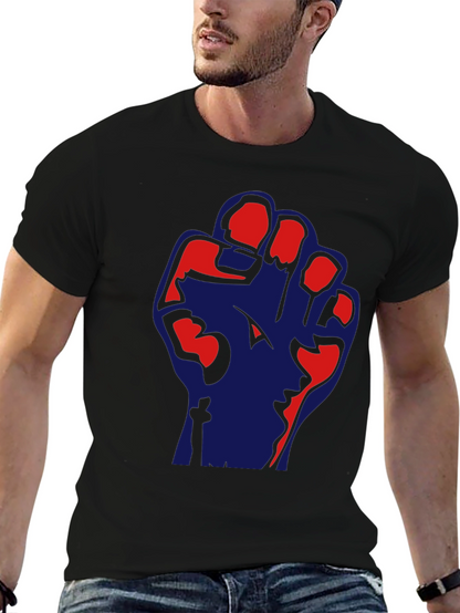 Political Fist Graphic Black T-Shirt