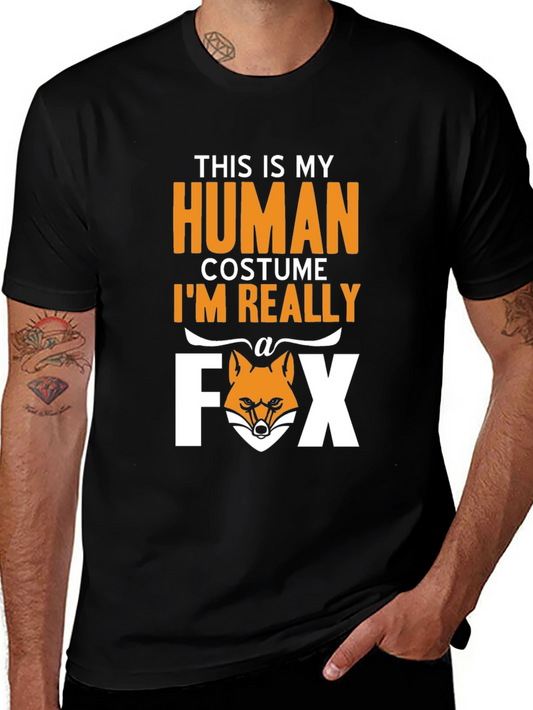 Funny Human Costume Fox T-Shirt - Halloween Tee