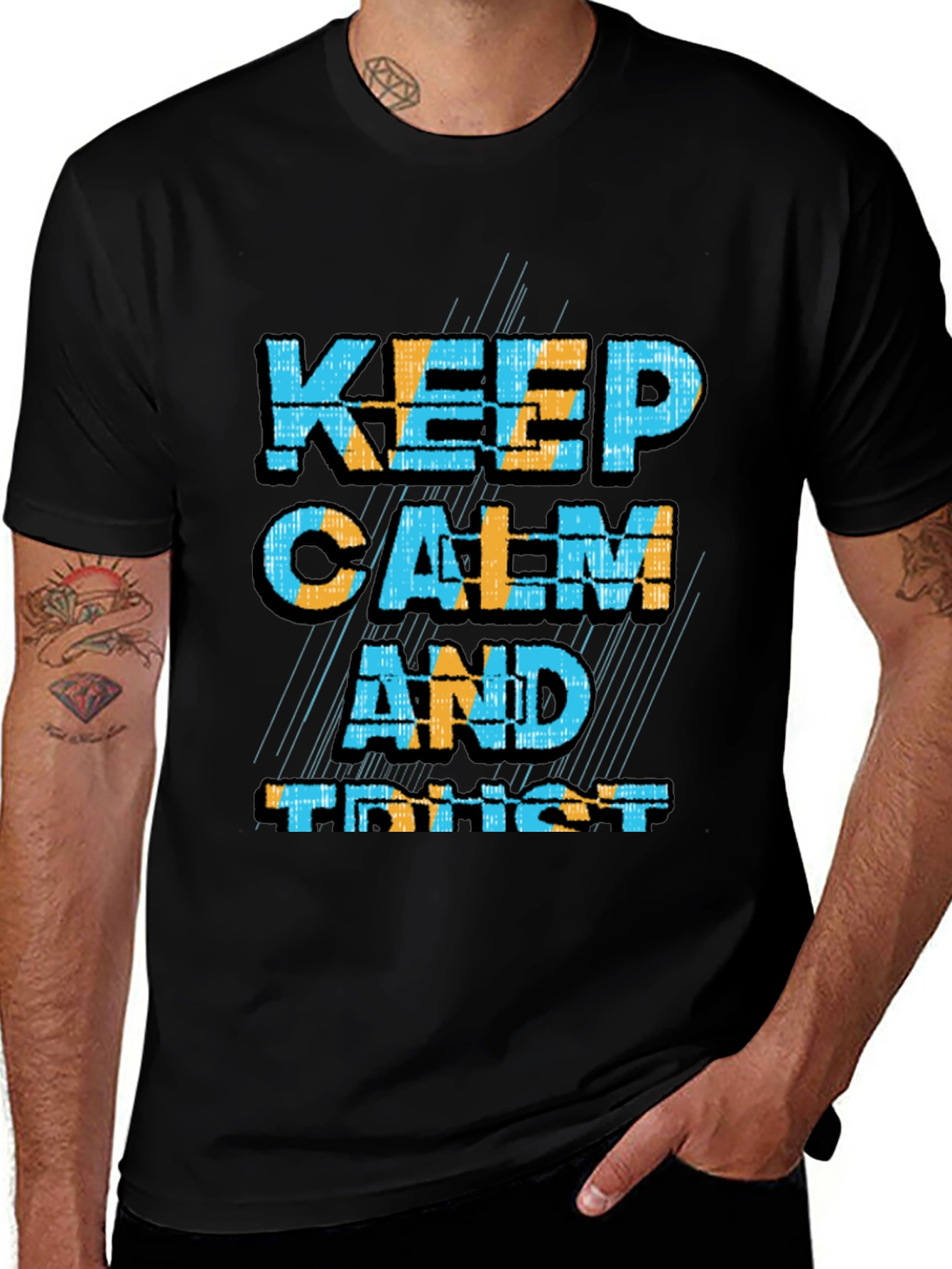 Keep Calm and Trust Black Graphic Tee