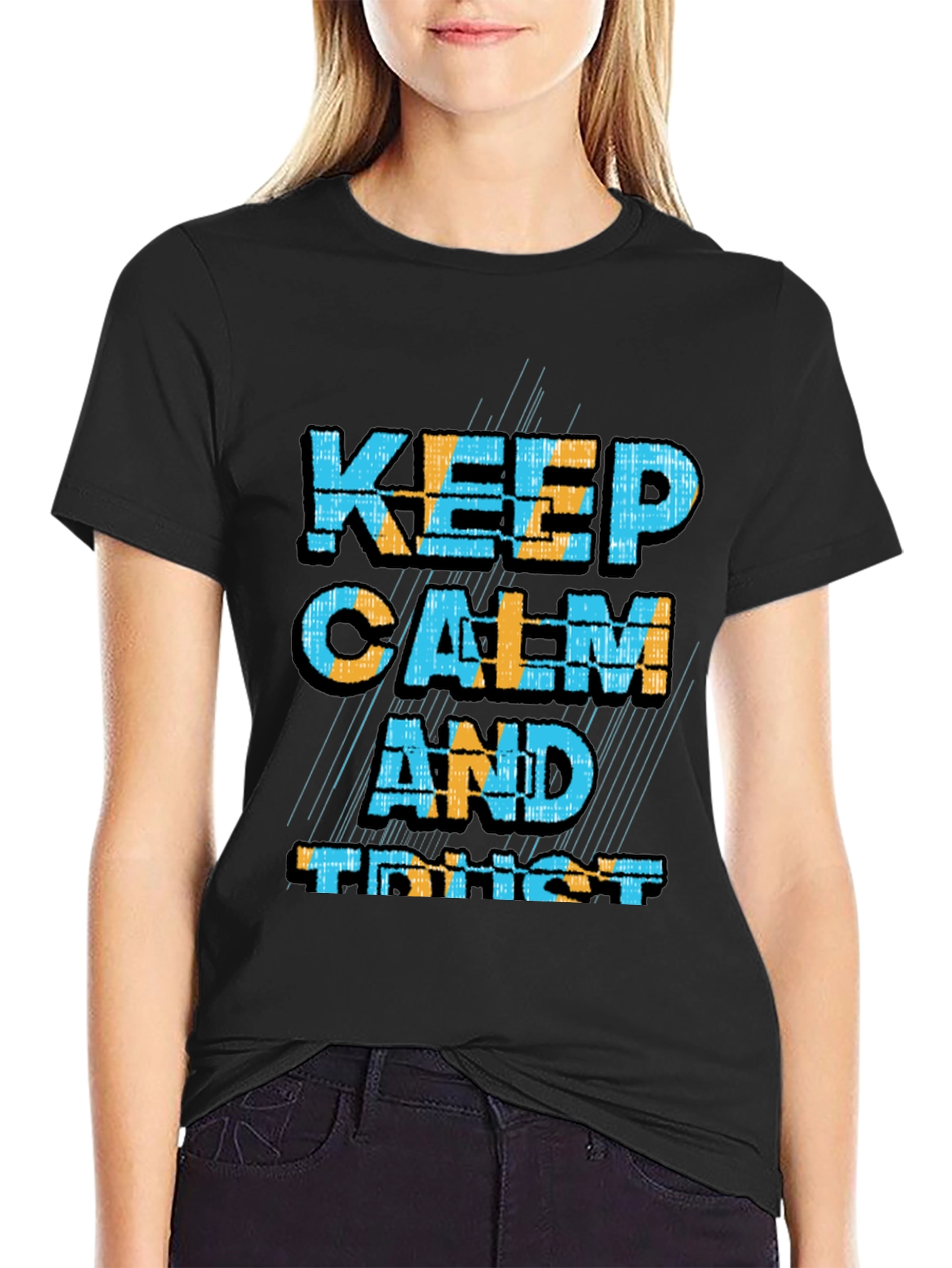 Keep Calm and Trust Black Graphic Tee