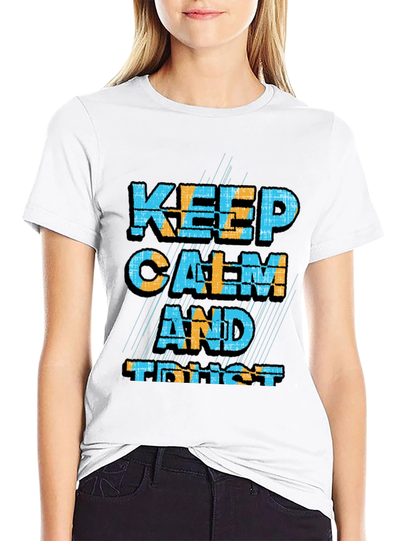 Keep Calm and Trust Black Graphic Tee