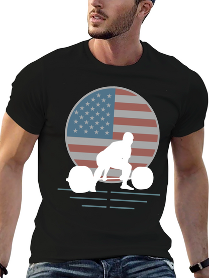 USA Weightlifting T-Shirt - Patriotic Gym Apparel